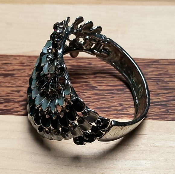 Inged Bracelet Fashion Rhinestone Enamel Black & Grey Metallic - Picture 3 of 16